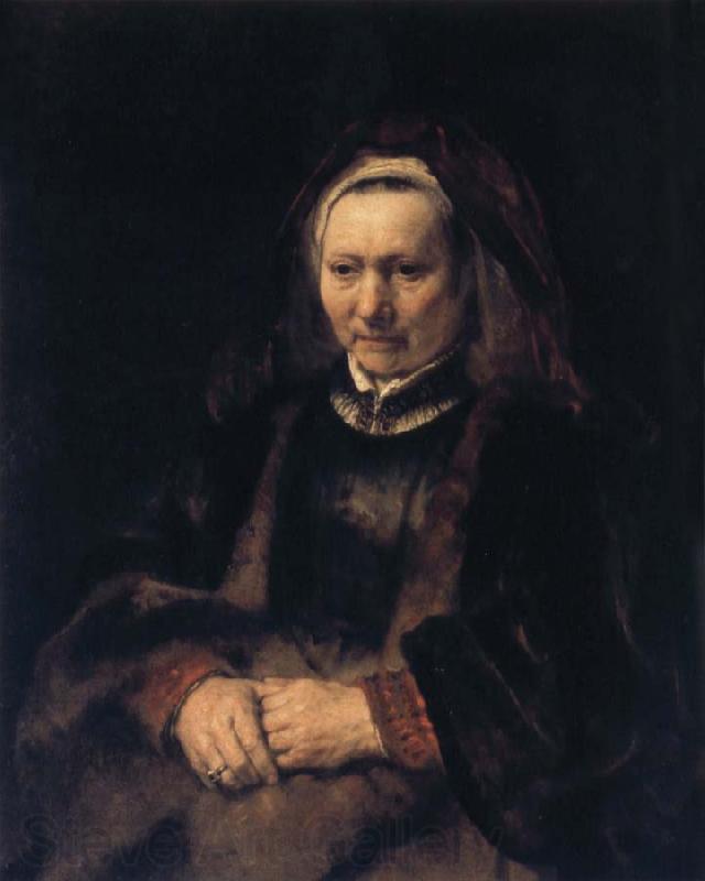 REMBRANDT Harmenszoon van Rijn Portrait of an Elderly Woamn Germany oil painting art